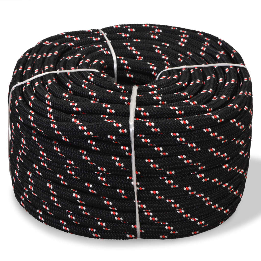 vidaXL Marine Rope Polypropylene 0.24 3937 Black