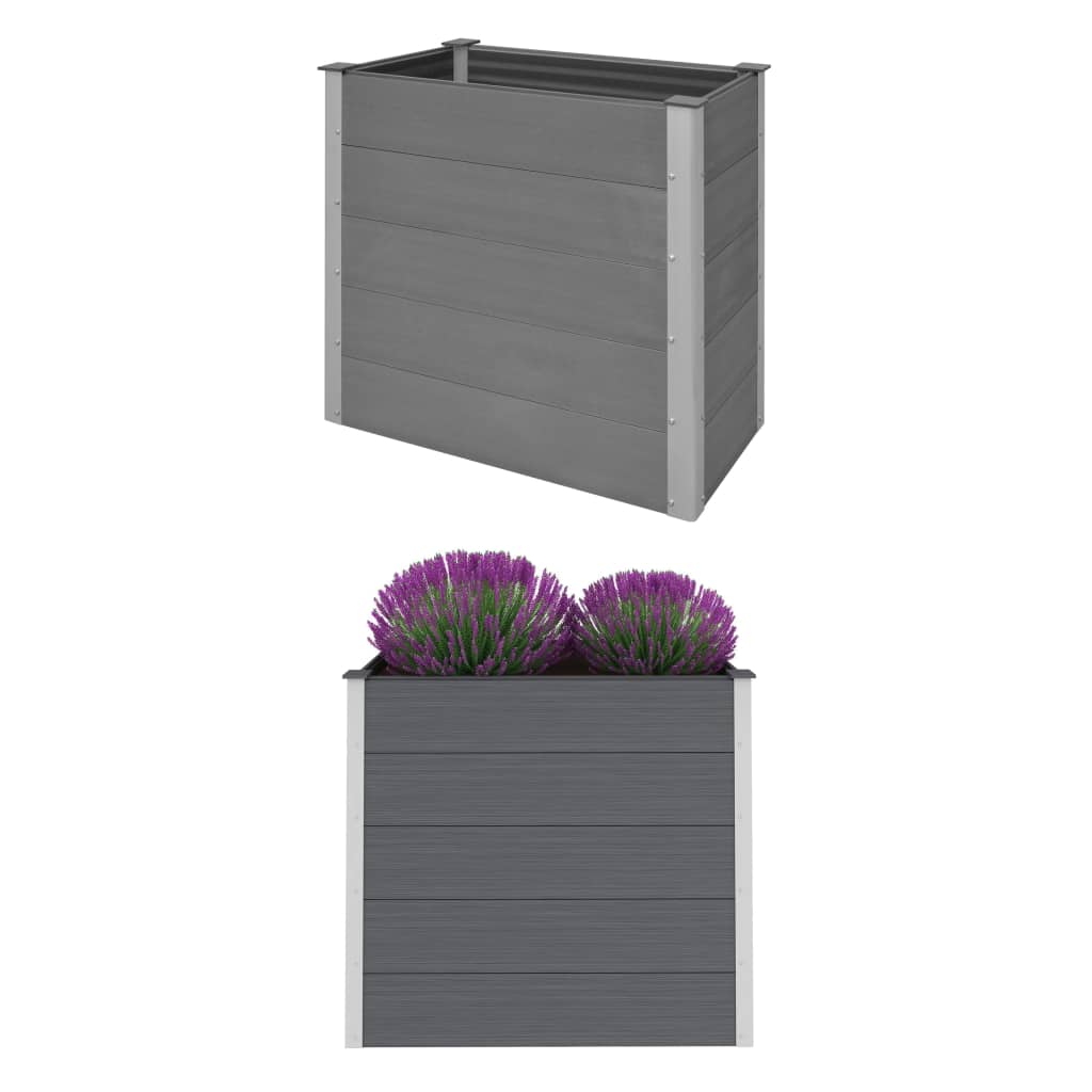 vidaXL Garden Raised Bed WPC 39.4x19.7x35.8 Gray