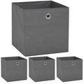 vidaXL Storage Boxes 4 pcs Non-woven Fabric 12.6x12.6x12.6 Gray