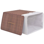 "Vidaxl Bamboo Laundry Bin - Rectangular, Brown, With Polyester Liner, Lightweight, Portable And Foldable For Clothes And Toy Storage"