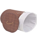 Vidaxl Bamboo Laundry Bin, Oval Brown, Durable And Lightweight, Removable Fabric Liner, Easy To Dismantle And Store, Ideal Household Item