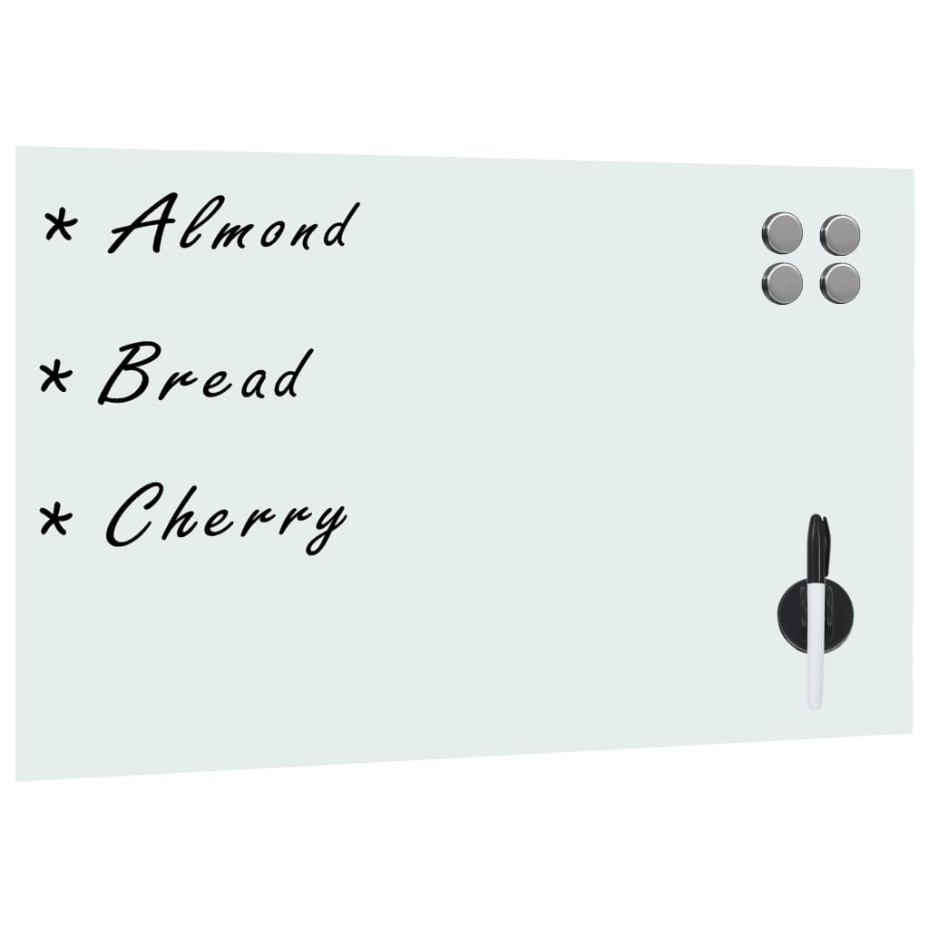 vidaXL Wall Mounted Magnetic Whiteboard Glass 23.6x15.7