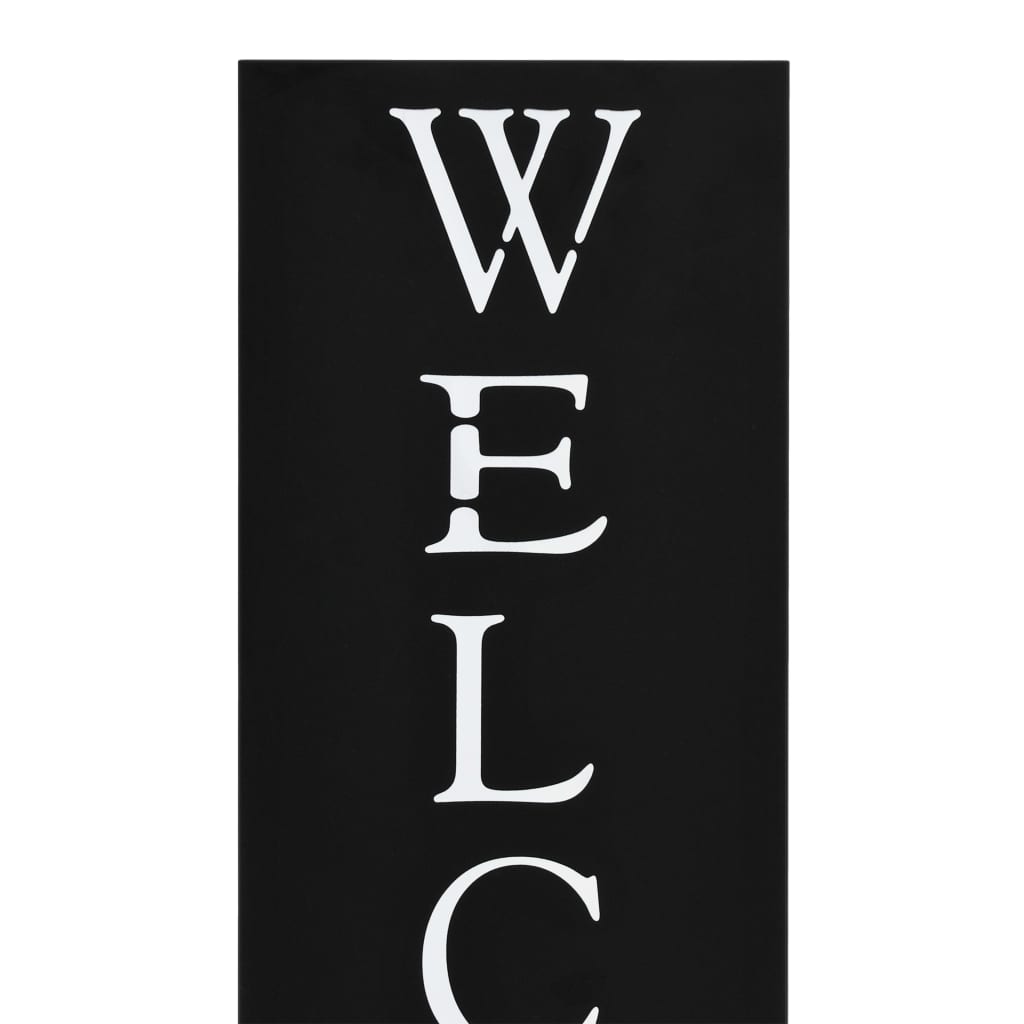 Vidaxl Umbrella Stand Welcome Steel Black