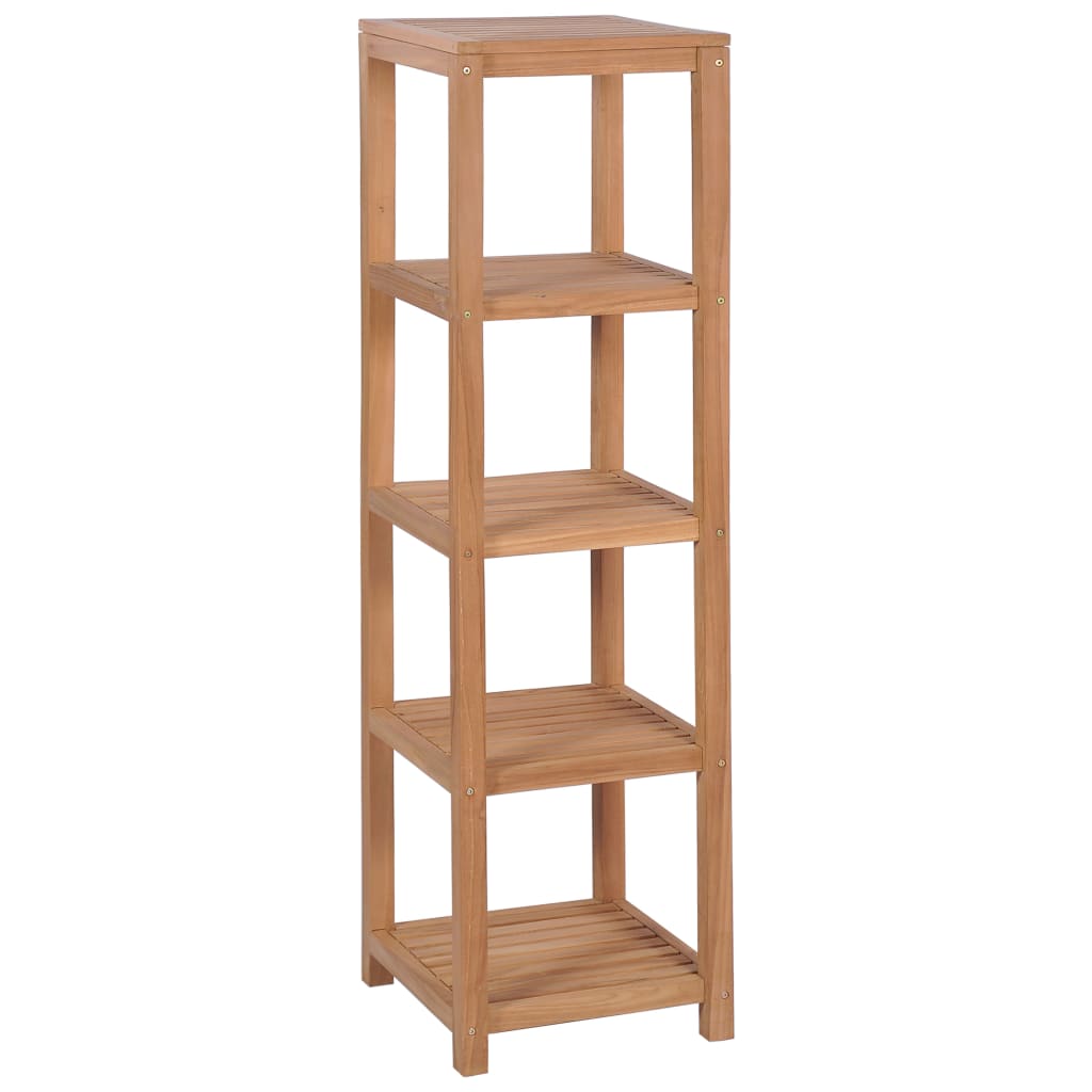 vidaXL 4-Tier Bathroom Storage Rack Solid Teak 16.5x16.5x65