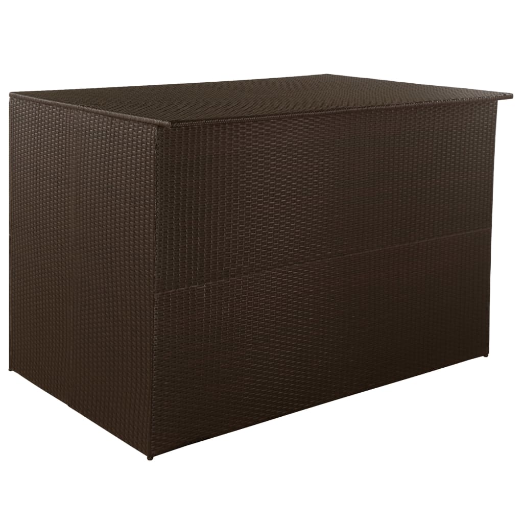 vidaXL Patio Storage Box Brown 59x39.4x39.4 Poly Rattan