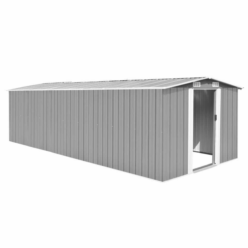 vidaXL Garden Shed 101.2 x 228.3 x 71.3 Metal Gray