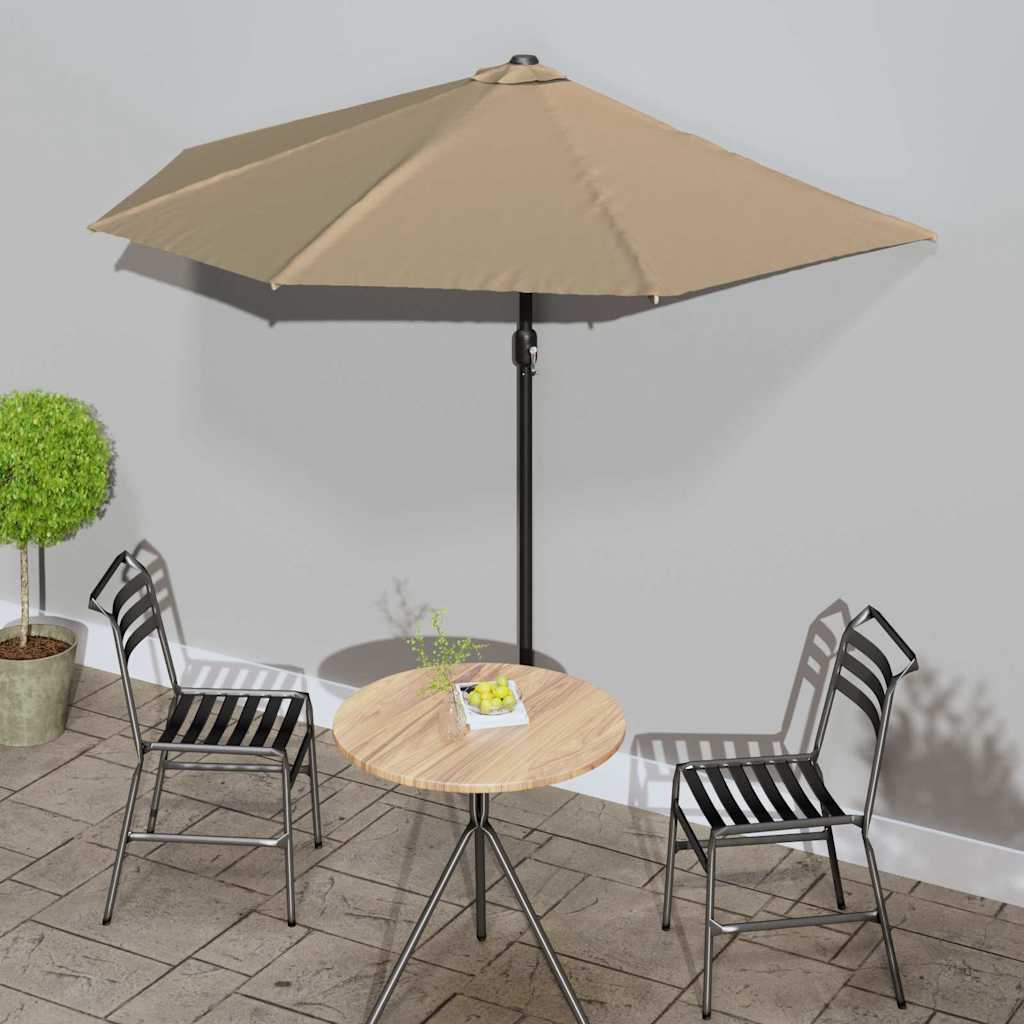 vidaXL Balcony Parasol with Aluminium Pole Taupe 106.3x56.7 Half