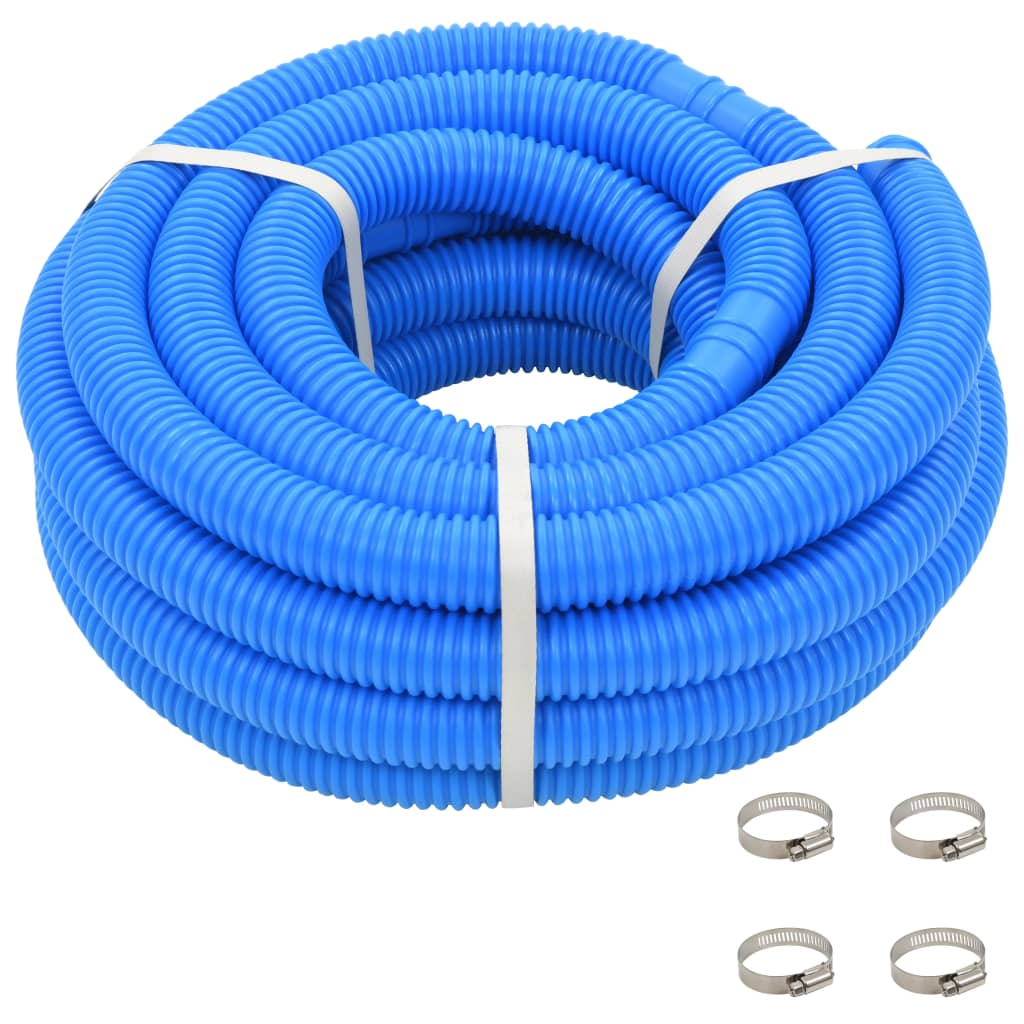 Vidaxl Pool Hose With Clamps Blue 1.5' 39.4'