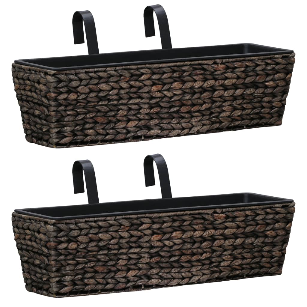 Vidaxl Garden Planters 2 Pcs Water Hyacinth Brown