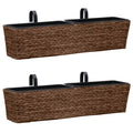 vidaXL Garden Planters 2 pcs Water Hyacinth Brown