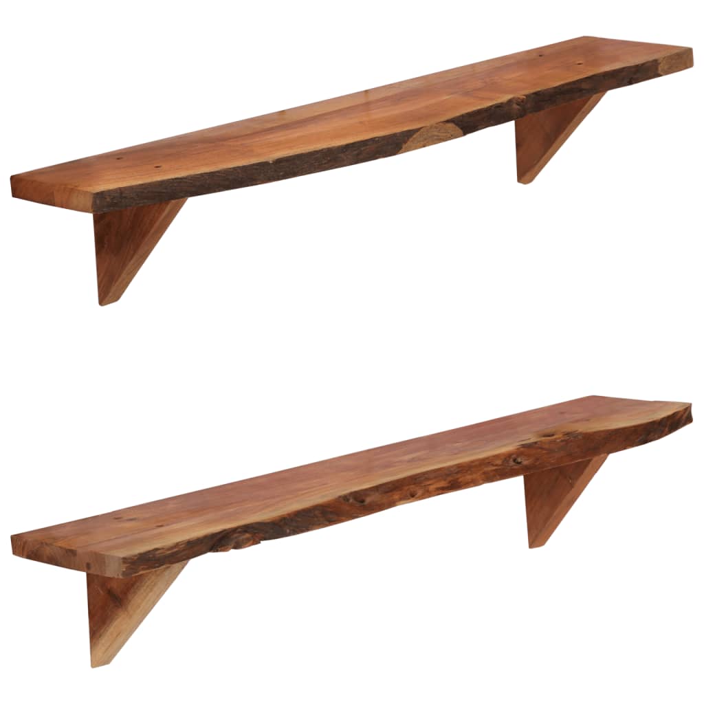 vidaXL Wall Shelves 2 pcs 35.4x7.9x6.3 Solid Acacia Wood
