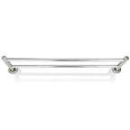 Vidaxl Stainless Steel Metal 2-Tube Towel Rack - Wall-Mounted - Modern Design - Perfect For Bathroom Use - Durable And Long Lasting - Silver