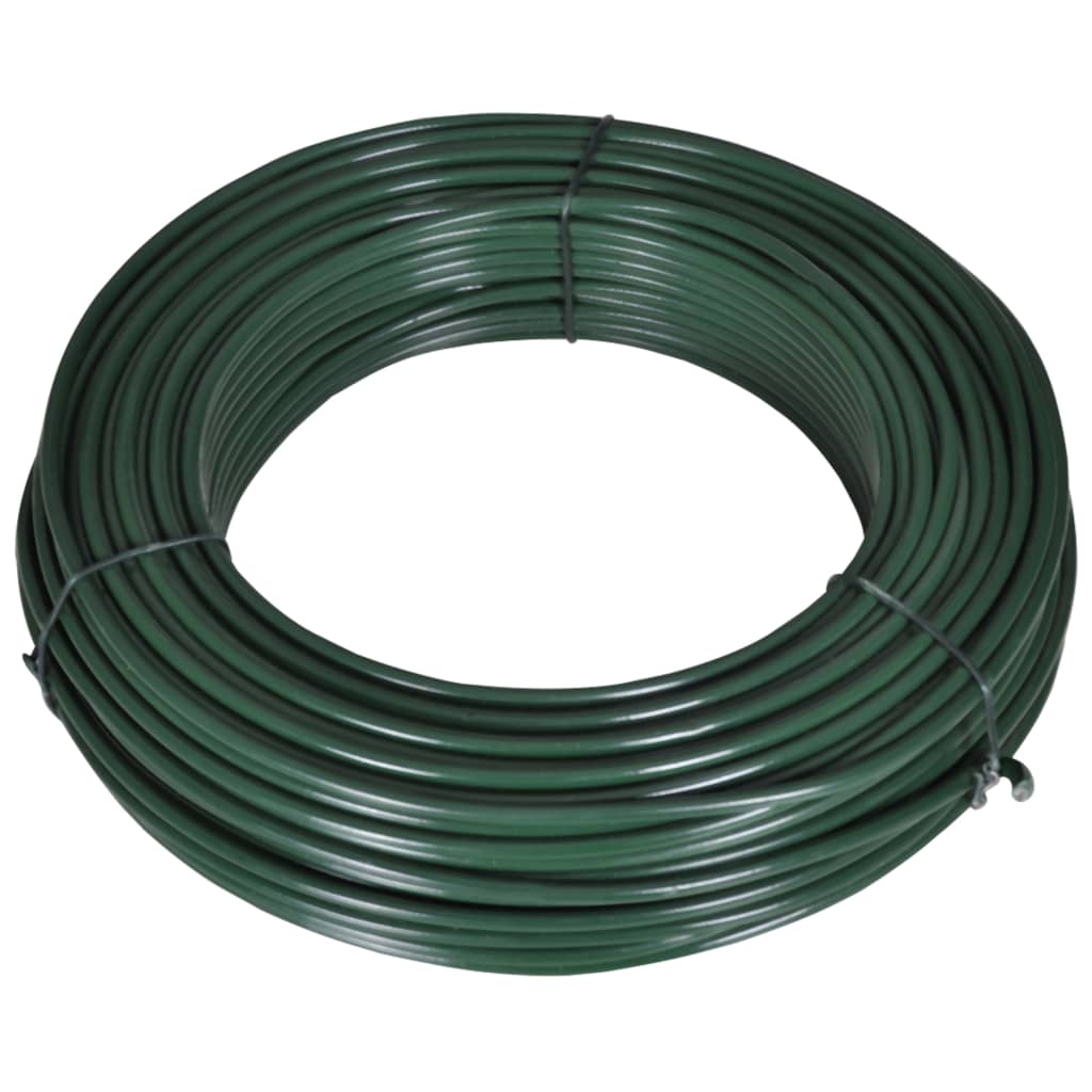 vidaXL Fence Span Wire 180.4' 0.08''/0.12'' Steel Green