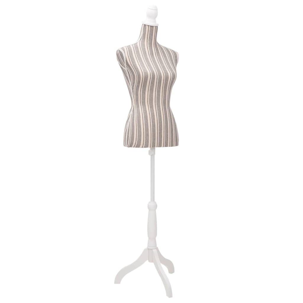 Ladies Bust Display Mannequin Linen with Stripes