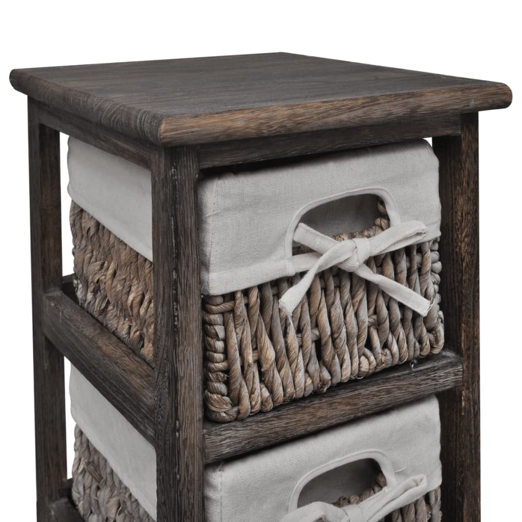 vidaXL Colonial Brown Wooden Chest of Drawers with 5 Baskets