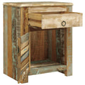 vidaXL End Table with 1 Drawer 1 Door Reclaimed Wood