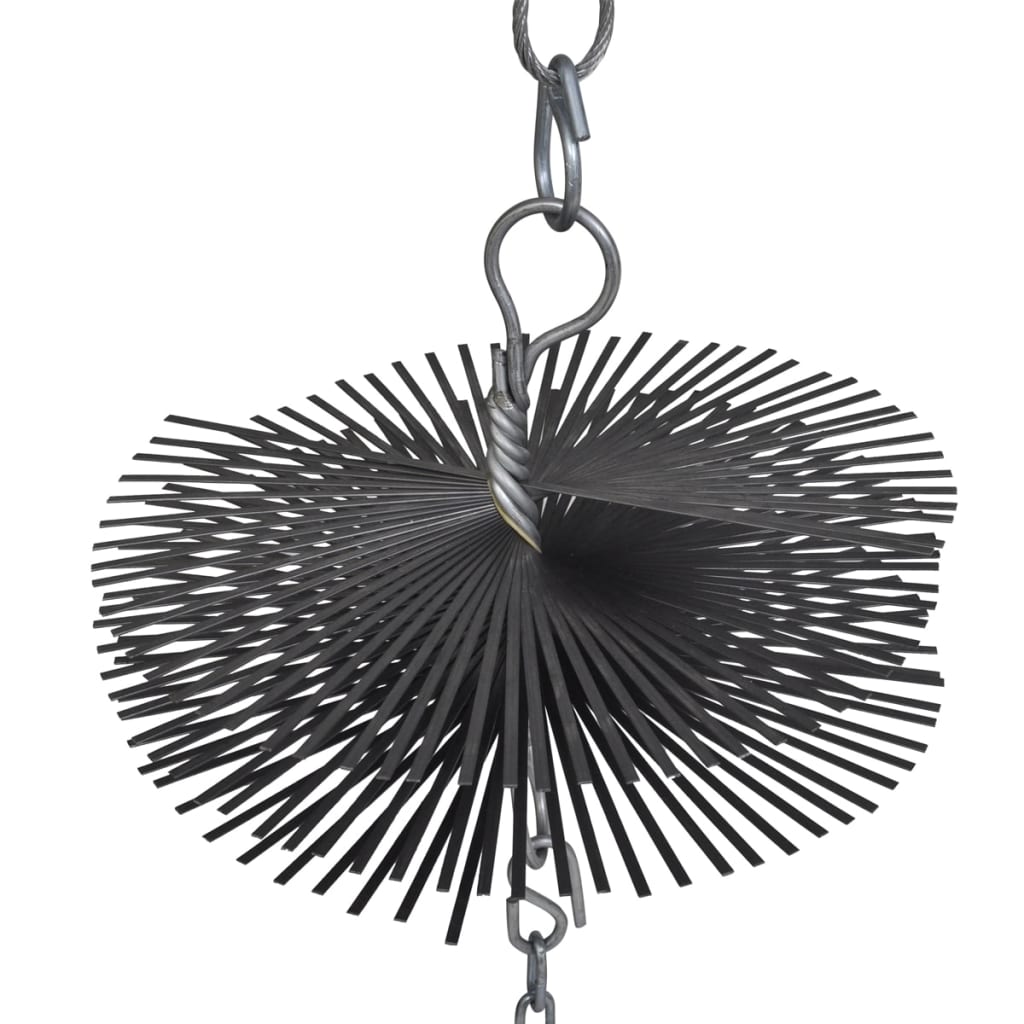 Vidaxl 7.9&quot; Round Chimney Cleaning Brush With Steel Wire And Thread- Easy Application, Durable Chimney Cleaning Tool- Includes Ball With Chain