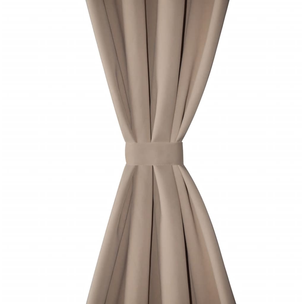 Vidaxl 2 Panels Cream Heavy Blackout Grommet Window Curtain Lined Drape Micro Satin