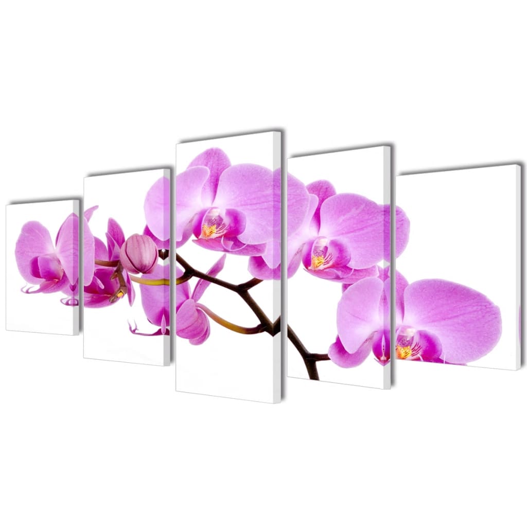 Canvas Wall Print Set Orchid 79 x 39