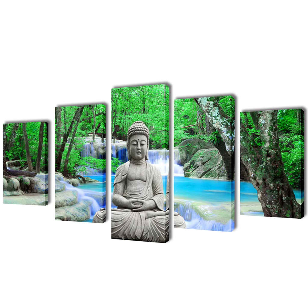 Canvas Wall Print Set Buddha 79 x 39