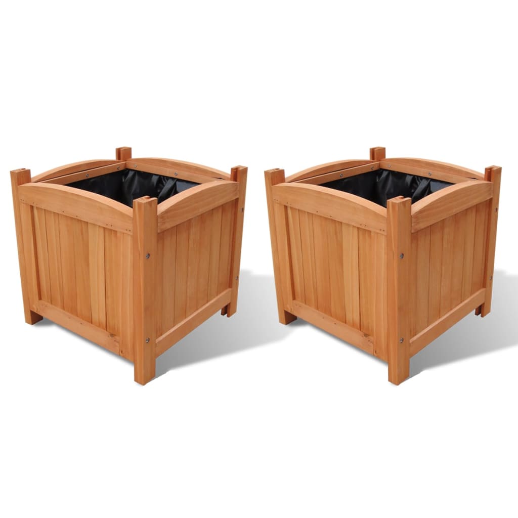 Wooden Raised Bed 11.8 x 11.8 x 11.8 Set of 2