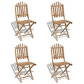 vidaXL Foldable Patio Chairs Bamboo 4 pcs