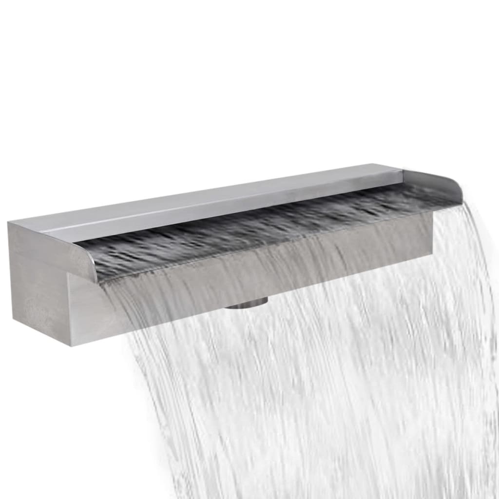 Rectangular Waterfall Pool Fountain Stainless Steel 17.7''