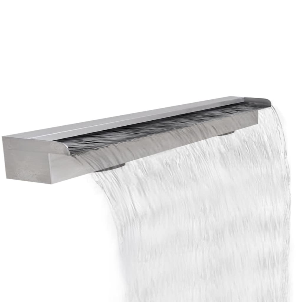 Rectangular Waterfall Pool Fountain Stainless Steel 47.2''