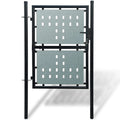 vidaXL Black Single Door Fence Gate 39.4x78.7