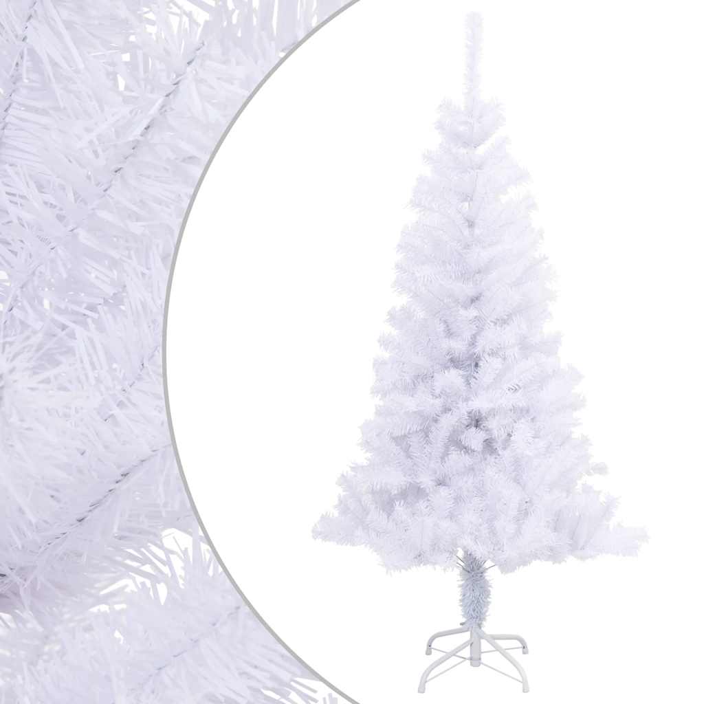 Vidaxl Artificial Christmas Tree With Metal Stand, 5 Ft Realistic White Pvc, Durable & Economical Xmas Decor For Indoor/Outdoor, Easy-Assembly Holiday Decoration, Without Ornaments