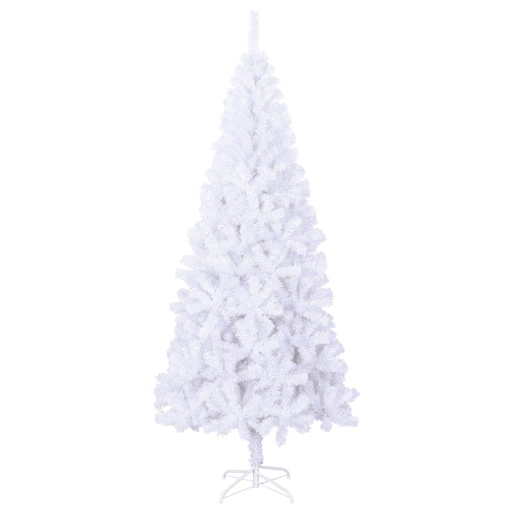 Vidaxl 7 Ft Artificial Christmas Tree With Steel Stand - Indoor Use Only - Pvc Material - 910 Branches - Snow-Covered Look - White