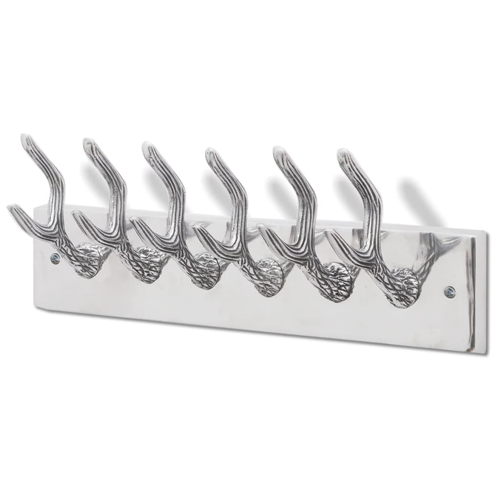 Aluminum Wardrobe Hook Coat Rack Hat/Tie Hanger Silver