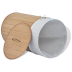 Vidaxl Round Bamboo Laundry Bin With Removable Liner - Natural Lightweight Basket For Laundry Or Toy Storage - Easy To Assemble And Portable