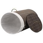 Vidaxl Dark Brown Oval Bamboo Laundry Bin/Hamper - Lightweight, Detachable Inner Bag, Convenient Handles, Multipurpose For Toy Storage