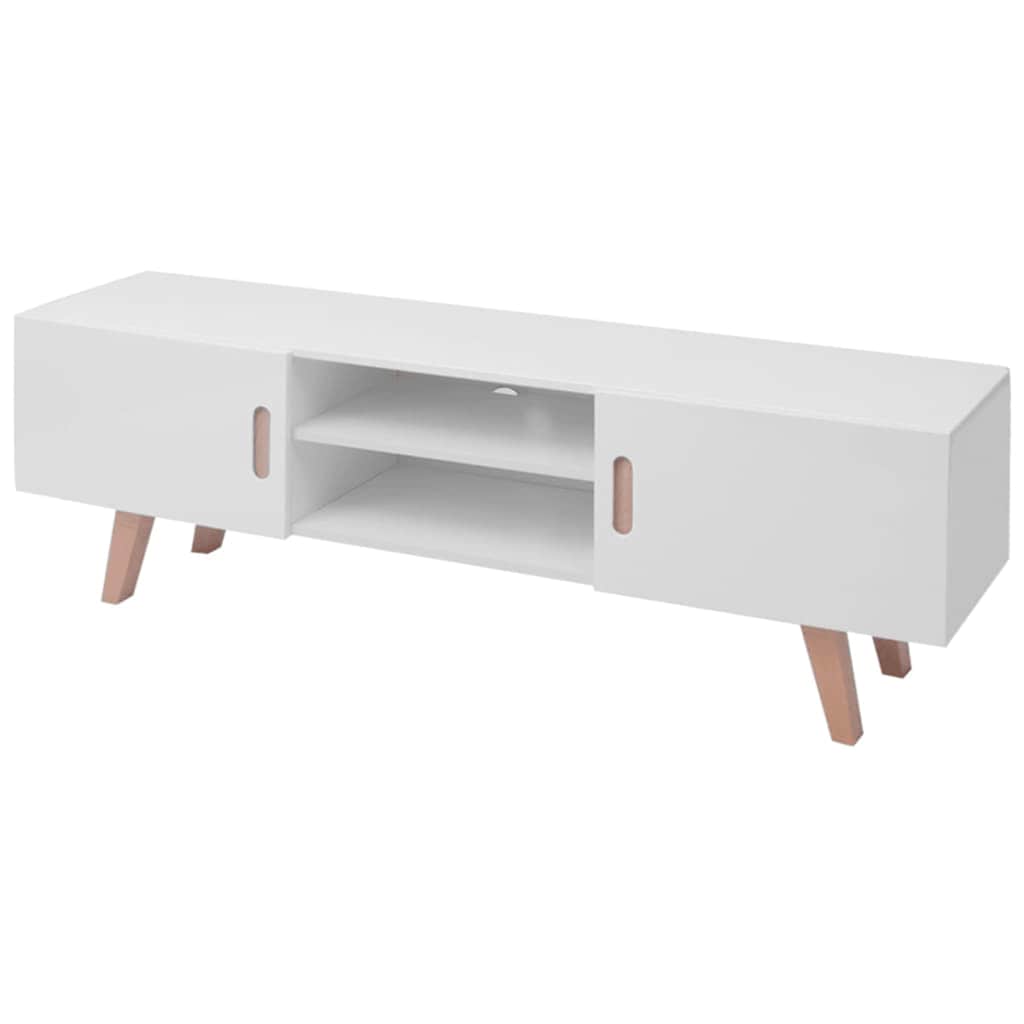 vidaXL TV Stand MDF 59x13.8x19 High Gloss White