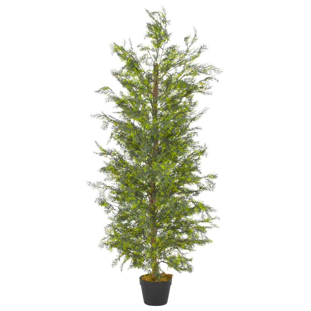 Vidaxl Artificial Cypress Tree With Pot - 59.1&quot; Lifelike Green Indoor Decor With Zero Maintenance - Ideal For Home And Office Interiors
