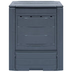 Vidaxl Garden Composter - Waste Collector For Organic Material, Weather And Uv Resistant Plastic, Split Lid For Irrigation & Ventilation, Large 68.7 Gal Capacity, Gray