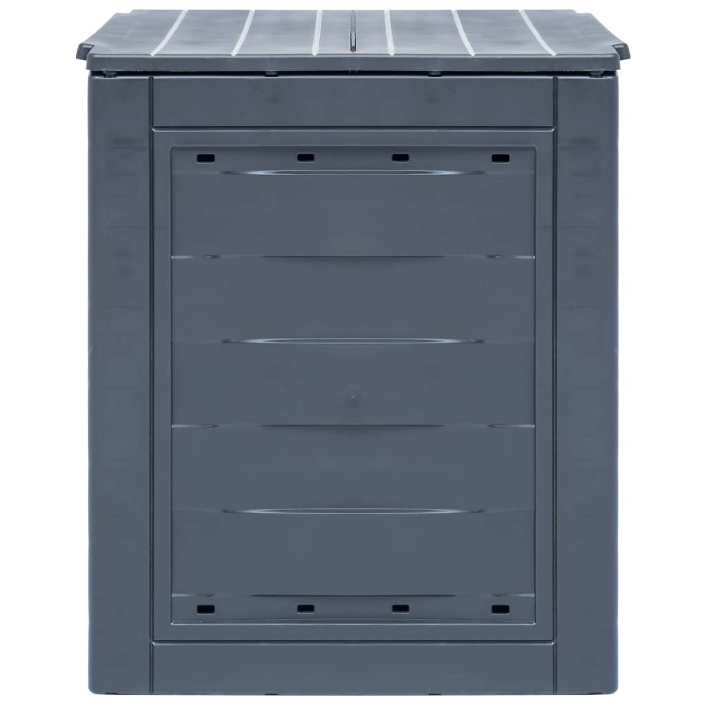 Vidaxl Garden Composter - Waste Collector For Organic Material, Weather And Uv Resistant Plastic, Split Lid For Irrigation & Ventilation, Large 68.7 Gal Capacity, Gray