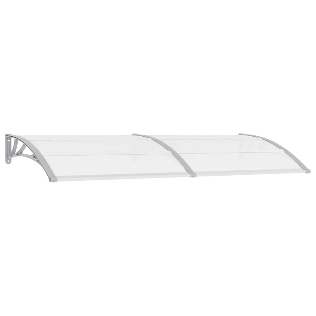 vidaXL Door Canopy Gray and Transparent94.5x31.5 PC