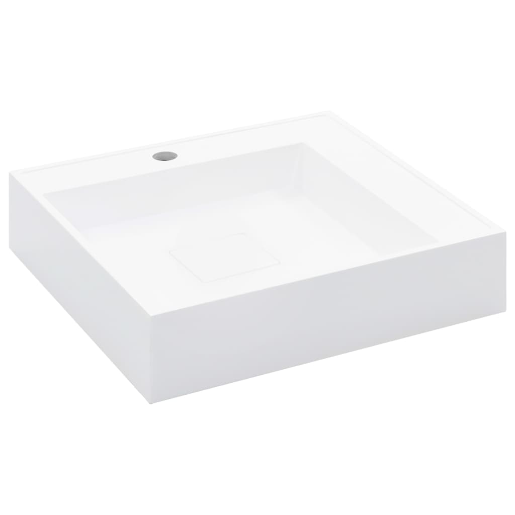 vidaXL Wash Basin 19.7''x19.7''x4.8'' Mineral Cast/Marble Cast White