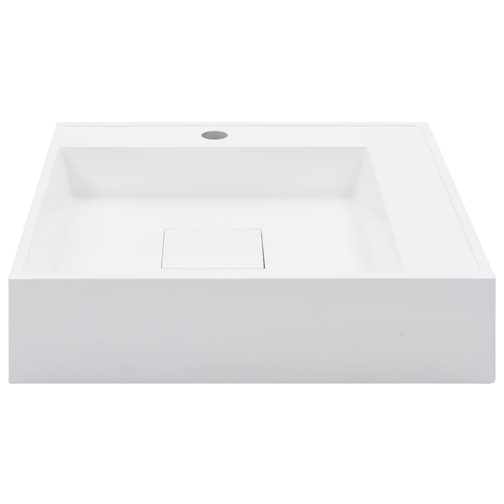 vidaXL Wash Basin 19.7''x19.7''x4.8'' Mineral Cast/Marble Cast White