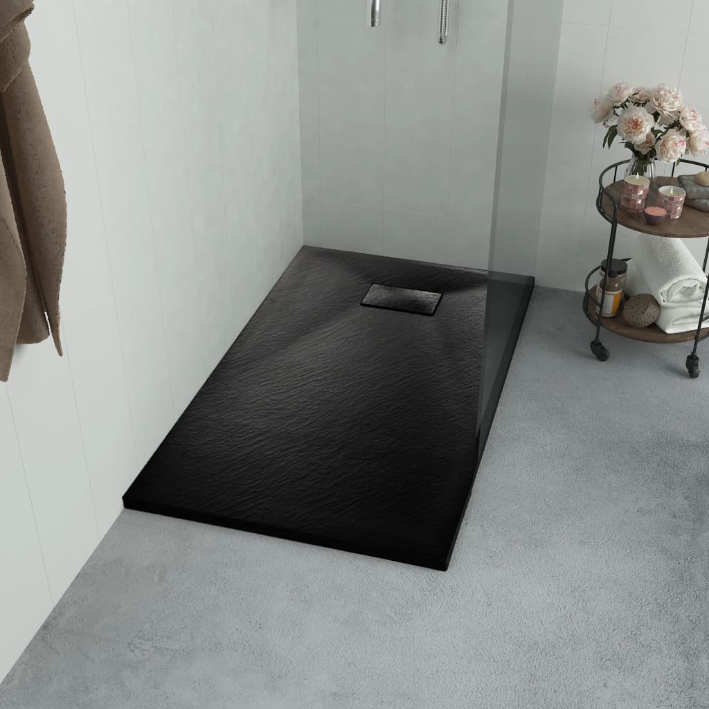 vidaXL Shower Base Tray SMC Black 39.4''x31.5''