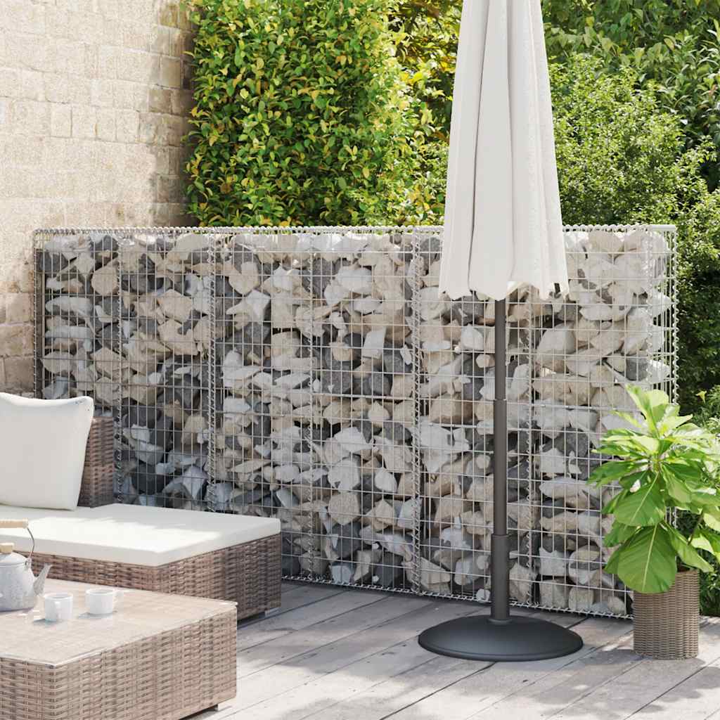 vidaXL Gabion Wall with Covers Galvanized Steel 39.4''x7.87''x59''
