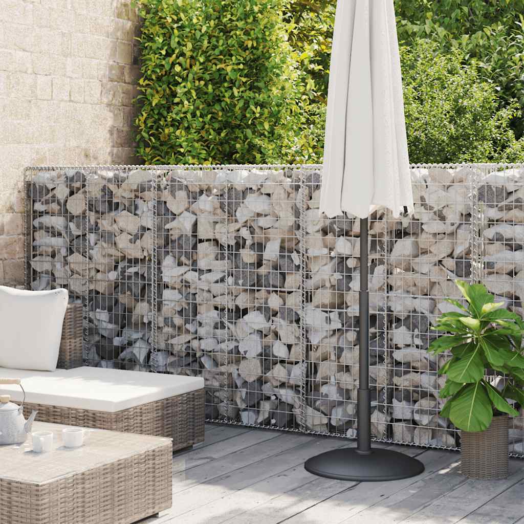 vidaXL Gabion Wall with Covers Galvanized Steel 236''x19.7''x59''