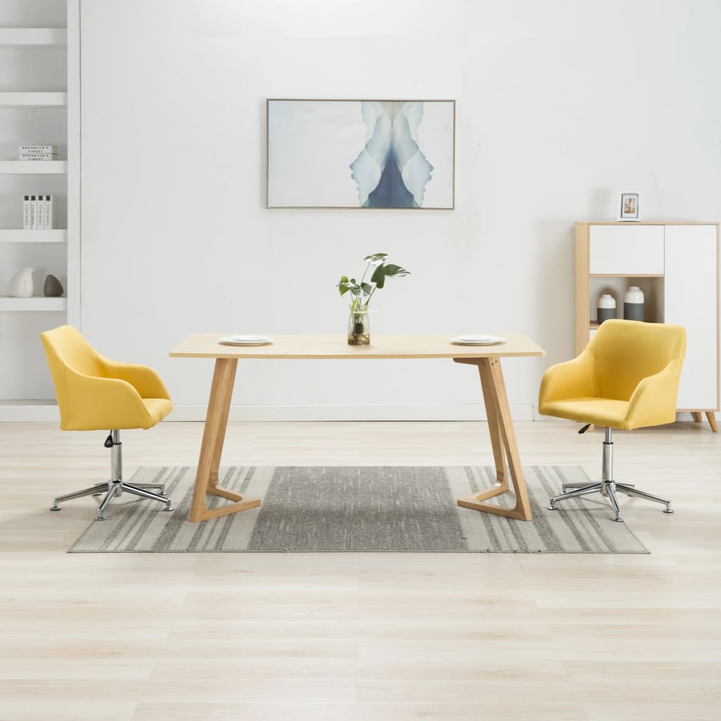 vidaXL Esszimmersthle Drehbar 2 Stk. Gelb Stoff