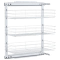 vidaXL 3-Tier Pull-out Kitchen Wire Basket Silver 18.5x9.8x22