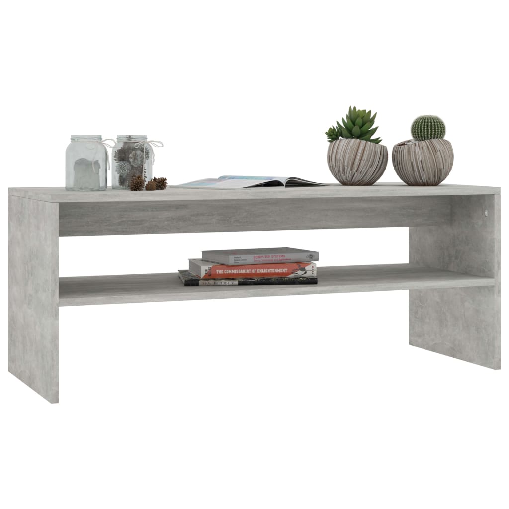 vidaXL Coffee Table Couch End Side Telephone Sofa Tea Accent Storage Table Desk Bedroom Living Room Furniture Stand Concrete Gray Engineered Wood