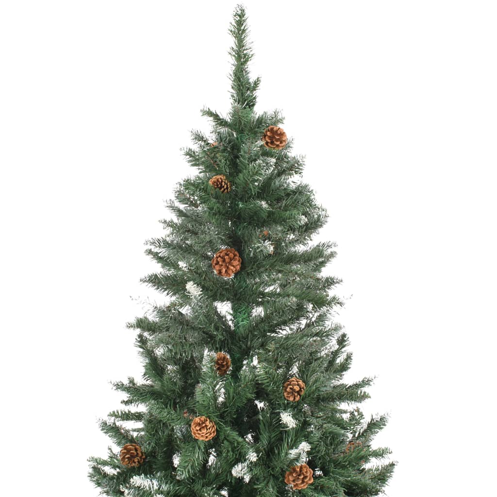 Vidaxl Artificial Christmas Tree With Pine Cones Indoor Outdoor Home Garden Holiday Xmas Tree Decoration Ornament And White Glitter 6 Ft