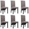 vidaXL Dining Chairs 6 pcs Taupe Fabric