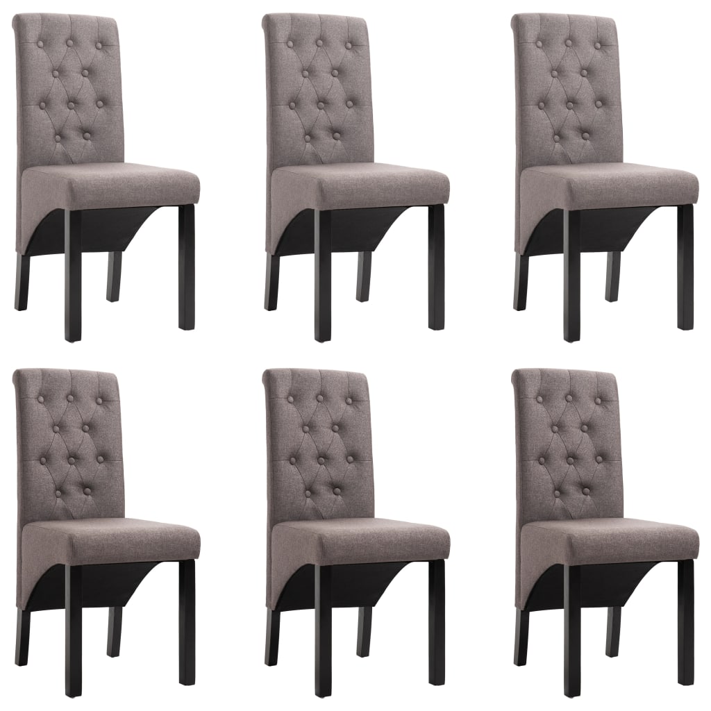 vidaXL Dining Chairs 6 pcs Taupe Fabric